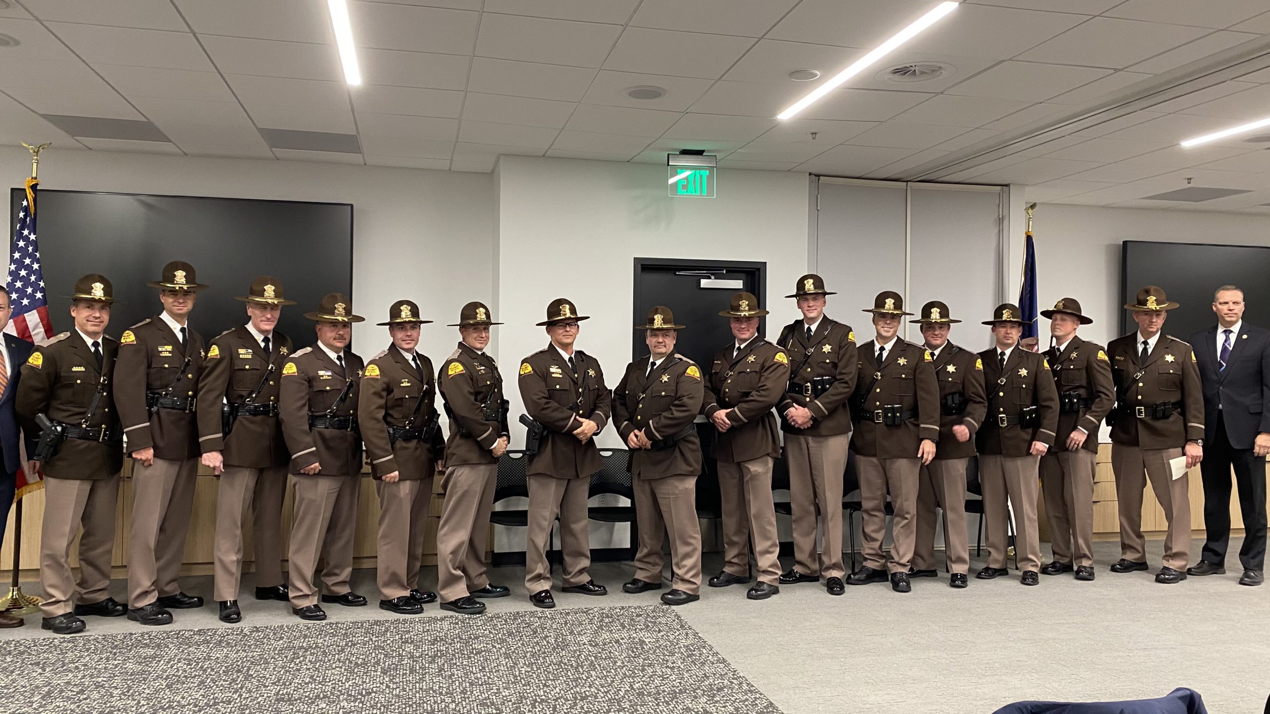 A line of UHP Troopers in uniform